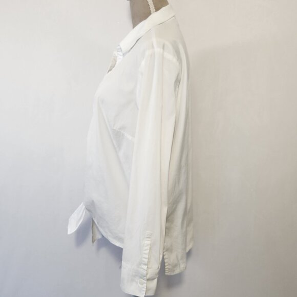 Habitat Clothes To Live In Size XL White V-Neck Button Down Tie Knot Front Top - Picture 11 of 16